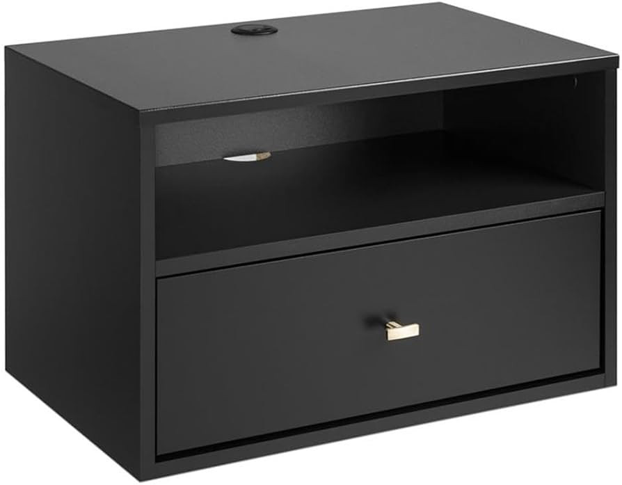 Prepac Transitional 1 Drawer Floating Nightstand with Open Shelf, Wall Mounted Nightstand, Contem... | Amazon (US)
