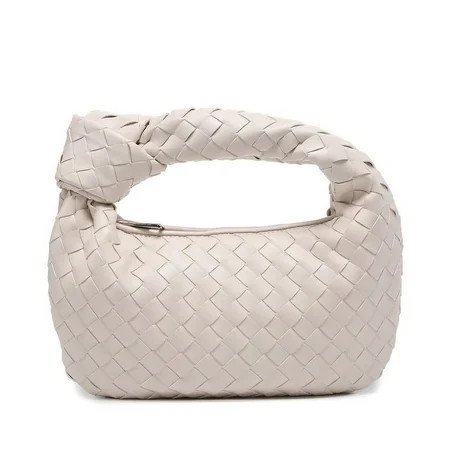 Kcomotee Knoted Woven Handbag for Women Fashion Designer Ladies Hobo Bag Bucket Purse Faux Leather.Off-White | Walmart (US)