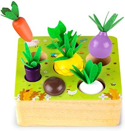 SKYFIELD Wooden Farm Harvest Game Montessori Toy, Early Learning Toy for Boys and Girls 1 2 3 Yea... | Amazon (US)