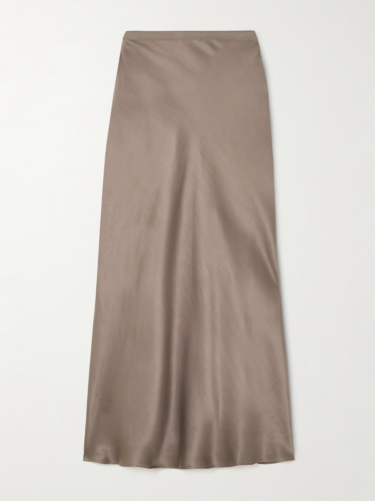Anine Bing - Bar Silk Midi Skirt - Brown | NET-A-PORTER (US)