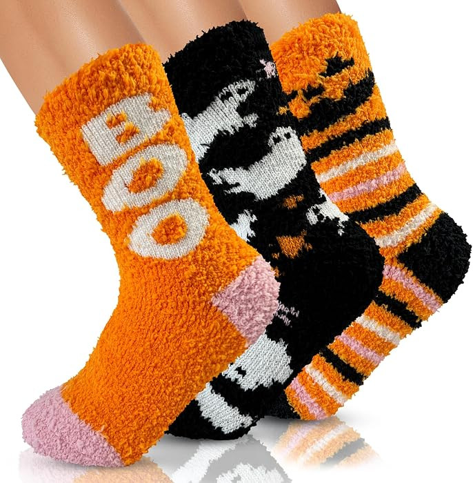 RBONIGHT Thicker Ultra Luxe Warm Cozy Halloween Fuzzy Socks | Amazon (US)