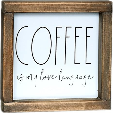 Lavender Inspired Coffee is My Love Language Sign-Farmhouse Coffee Bar Signs Decor-Rae Dunn Style... | Amazon (US)