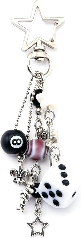 8 Ball Dice Charm Keychain - Cute Bag Purse Handbag Accessories - Y2K Aesthetic Key Chain for Wom... | Amazon (US)