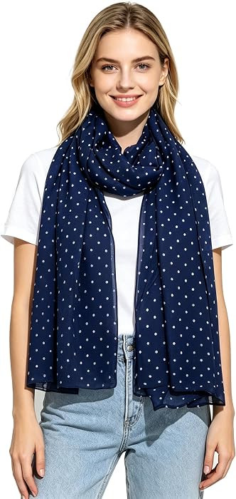 Lina & Lily Polka Dot Print Women's Scarf Shawl Wrap Lightweight | Amazon (US)