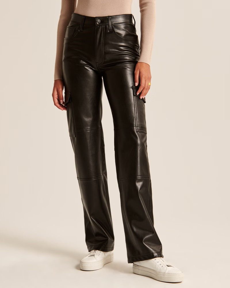 Vegan Leather Cargo 90s Relaxed Pant | Abercrombie & Fitch (US)