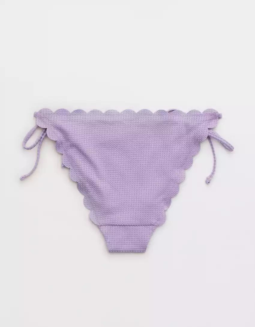 Aerie Waffle Scalloped String Cheeky Bikini Bottom | Aerie