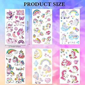 Konsait Unicorn Tattoos Temporary For Kids Birthday Party Favors 30 Sheets Unicorn Temporary Tatt... | Amazon (US)