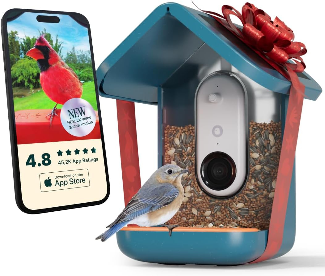 BIRD BUDDY® PRO Solar Bird Feeder with Camera - AI Bird Species Identification, 5MP Photos, 2K U... | Amazon (US)