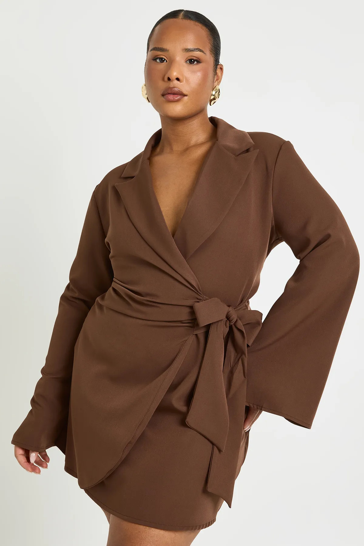 Plus Tie Waist Tailored Blazer Dress | boohoo (US & Canada)