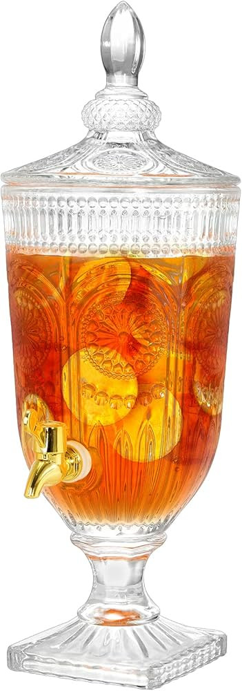 Kingrol 101 Ounces/3 Liters Beverage Dispenser with Lids, Vintage Drink Dispenser for Party, Wedd... | Amazon (US)