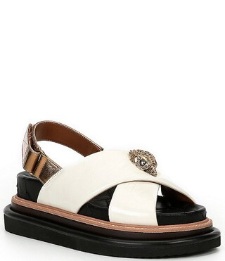 Orson Leather Slingback Cross Strap Platform Dad Sandals | Dillard's