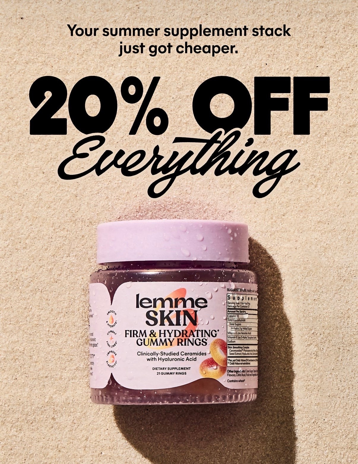 LEMME 
20% SITEWIDE!! 💜
Stock up & Save! 

Tap below to shop 👇🏻🔗




#lemme
#wellness gummies
#weight management 
#energy gummy
#women’s health 
#beauty routine 
#skincare gummies 
#creatine gummies 
#magnesium soft chews 
#multi vitmain 
#health and wellness 
#supplement sale 
#kourtney k

#LTKBeauty #LTKselfcare #LTKdayinmylife
