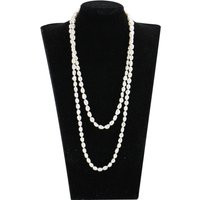 60Inch, 30Inch, 40Inch, Extra Long Pearl Necklace, 7-8mm White Color Cultured Freshwater Baroque Nug | Etsy (US)