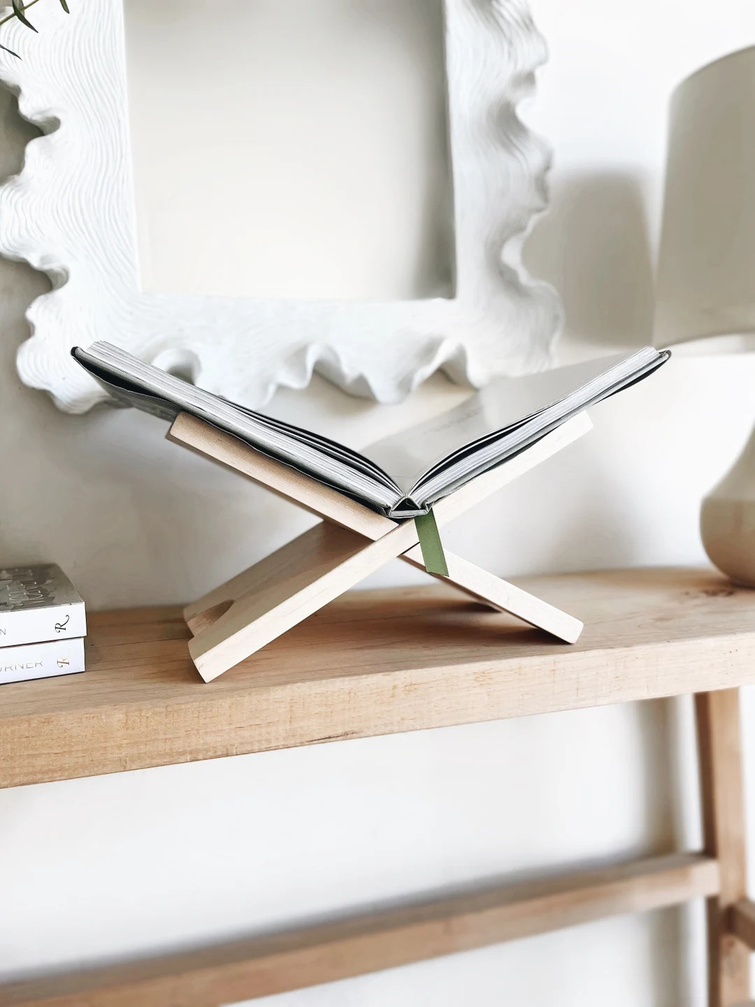 Solid-wood White Oak Book Display Stand Cook Book Stand - Etsy | Etsy (US)