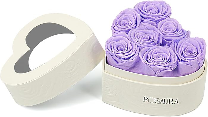 Rosaura Heart-Shaped Preserved Roses Gift Box - Real Forever Flowers for Birthday, Valentine's & ... | Amazon (US)