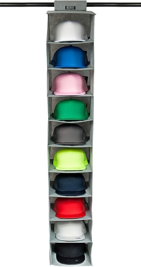 Boxy Concepts Hat Rack 10 Shelf Hanging Closet Hat Organizer for Hat Storage - Protect Your Caps ... | Amazon (US)