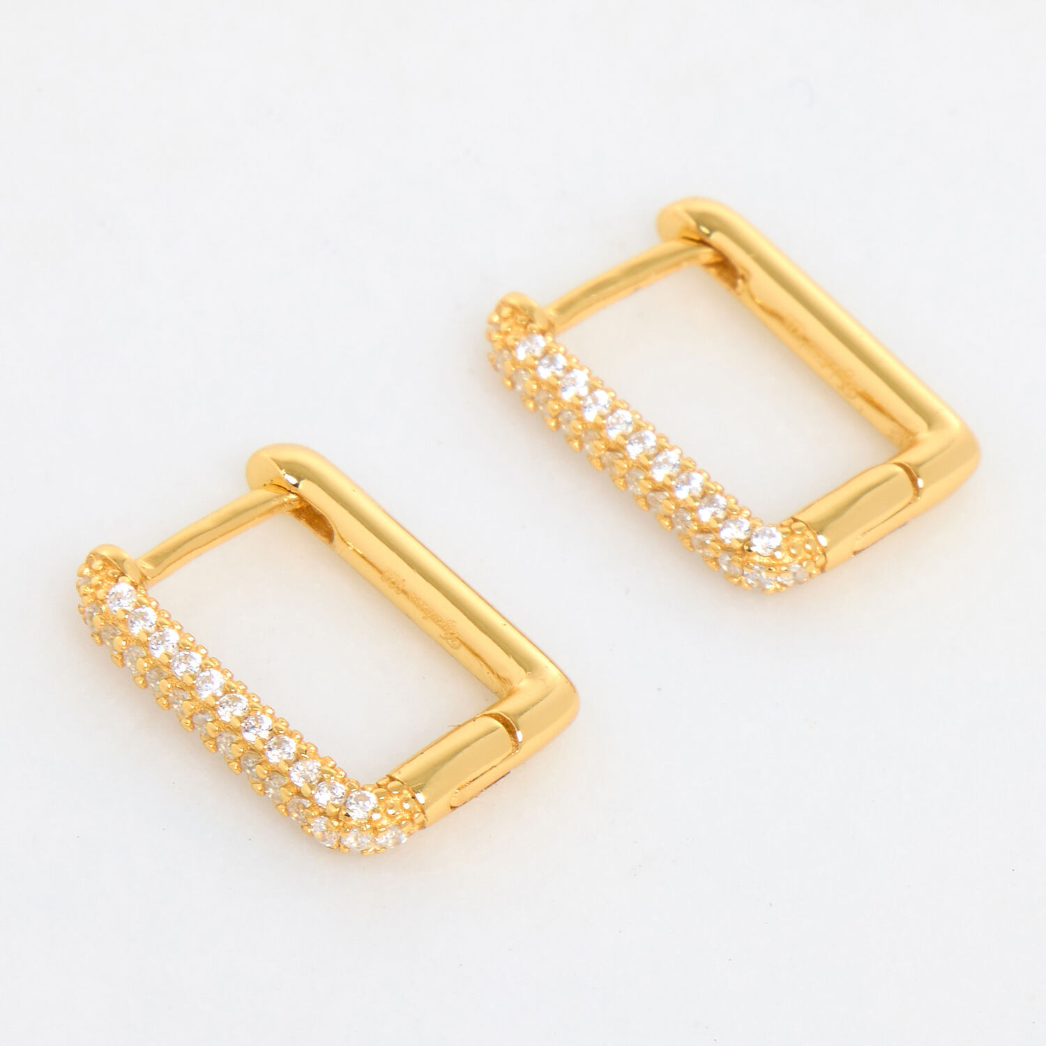 18ct Gold Plated Sterling Silver Huggie Earrings | TK Maxx