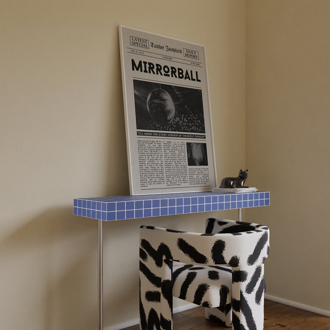 Taylor Retro Newspaper Print, Mirrorball Lyric Print, Taylor Swiftie Merch Gift, Mirrorball Wall ... | Etsy ROW