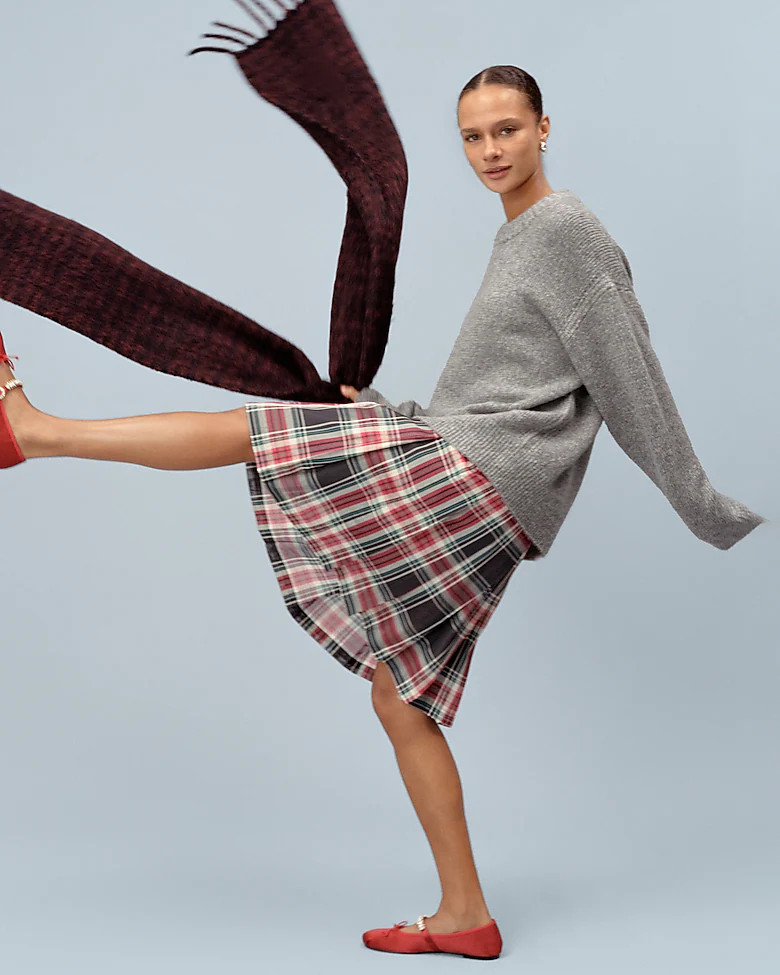 Pleated prep skirt in Stewart tartan | J. Crew US