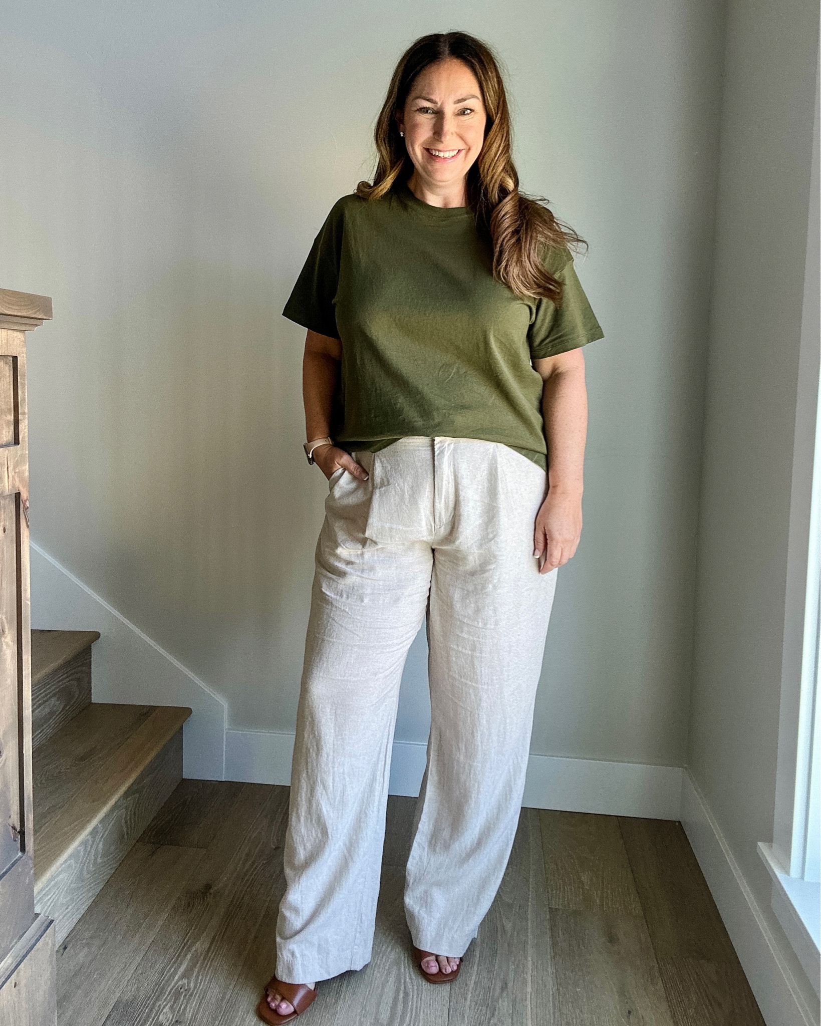 Casual workwear with 50% off @oldnavy

Fit tips: Tee tts, L // pants tts, L

 #oldnavystyle #oldnavypartner
Summer fashion  summer outfit  casual outfit  old navy  army green t-shirt  linen pants  coastal outfit  TheRecruiterMom  

#LTKMidsize #LTKWorkwear #LTKSaleAlert