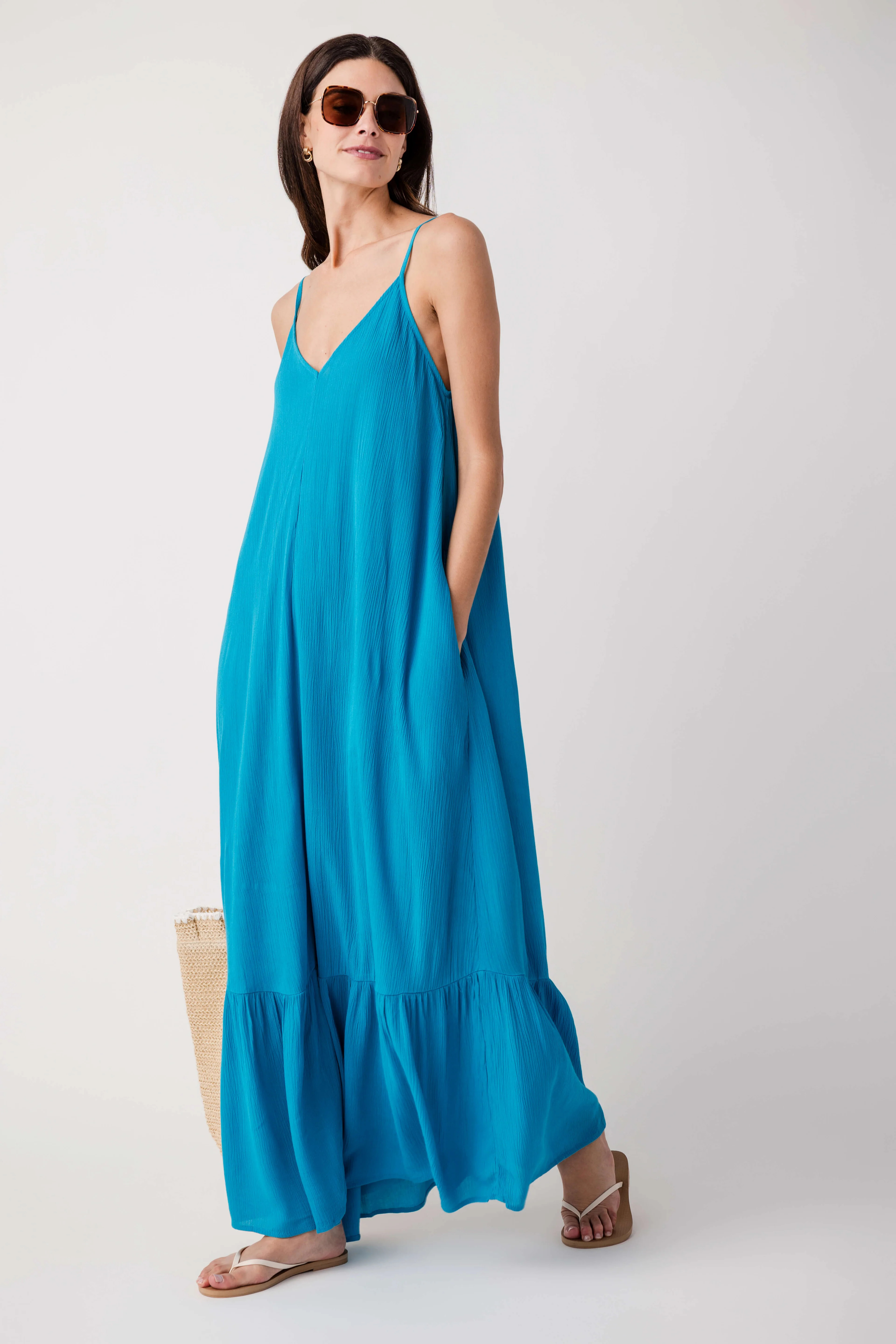 Lovestitch Sleeveless V Neck Maxi Dress | Social Threads