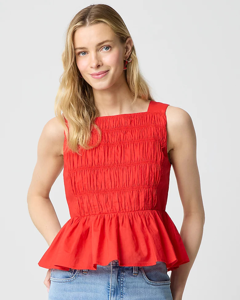 Smocked peplum top | J.Crew Factory