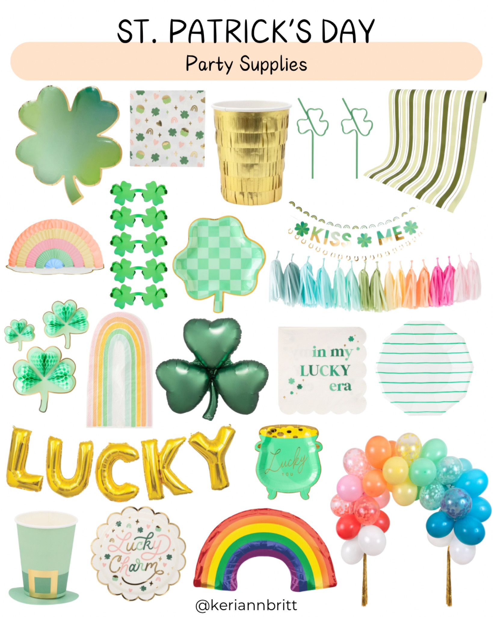 St. Patrick’s Day Party Decor & Supplies

SPD Party / St. Patty’s Celebration / St. Patrick’s Day Paper Goods / Gatherings

#LTKParties #LTKKids #LTKSeasonal