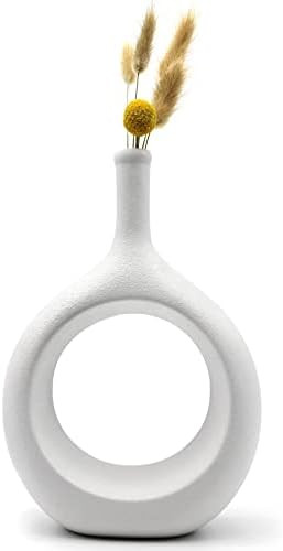 Amazon.com: Serdic Ceramic Hollow Vase Modern Decorative Flower Vase Centerpiece for Wedding, Gif... | Amazon (US)