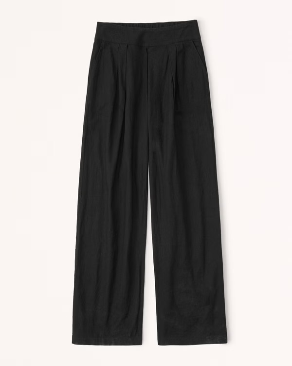 Linen-Blend Ultra Wide-Leg Pant | Abercrombie & Fitch (US)