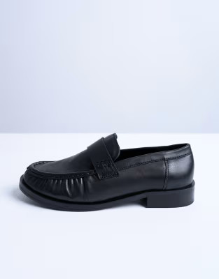 Topshop Carey leather loafers with ruched detail in black | ASOS (Global)