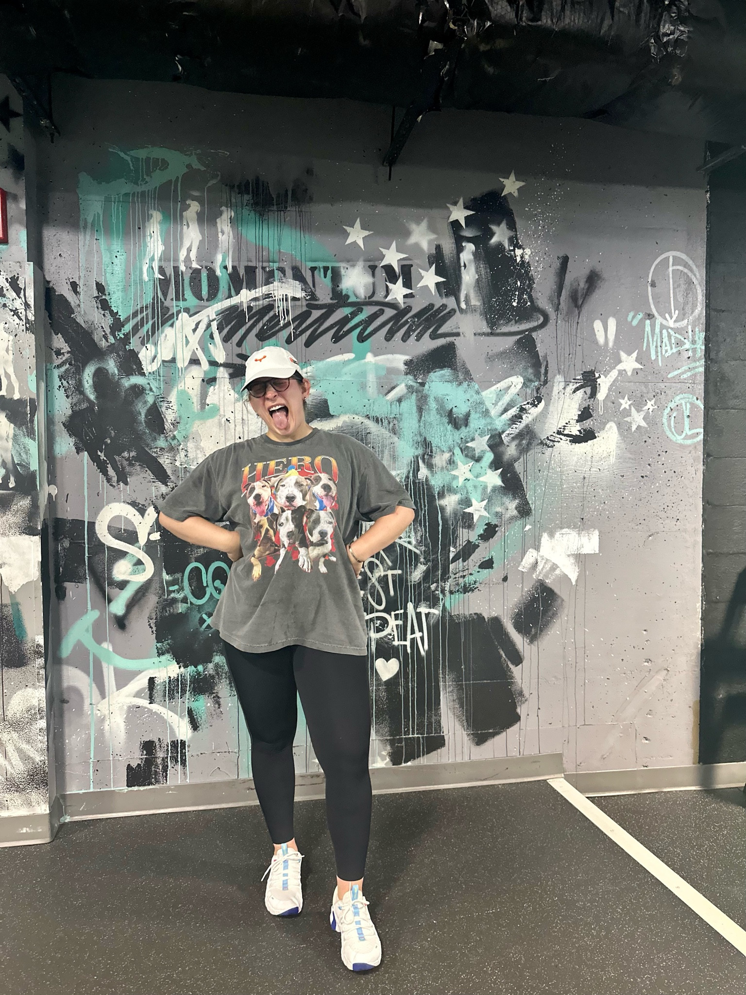 Oversized shirt and my favorite workout leggings >>> 

#LTKFitness #LTKShoeCrush #LTKMidsize