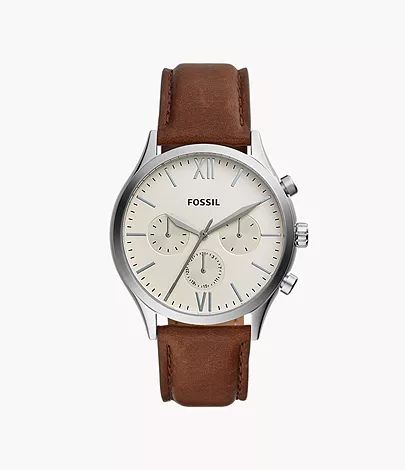 Fenmore Multifunction Brown Leather Watch | Fossil (US)