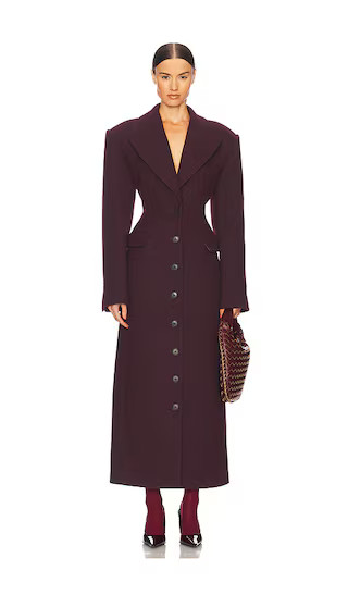 Italian Wool Blend Topcoat in Burgundy | Revolve Clothing (Global)