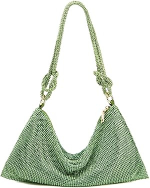 Rhinestone Hobo Bag for Women Chic Evening Handbag Shiny Purse for Travel Vacation 2022 | Amazon (US)