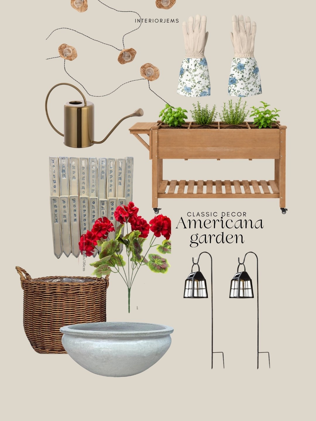 Americana Garden this Herb planter is super affordable. The garden markers are absolutely adorable handmade from Etsy, planters, ceramic planter, solar, pathway, lights, brass watering, pitcher, garden gloves.

#LTKHome