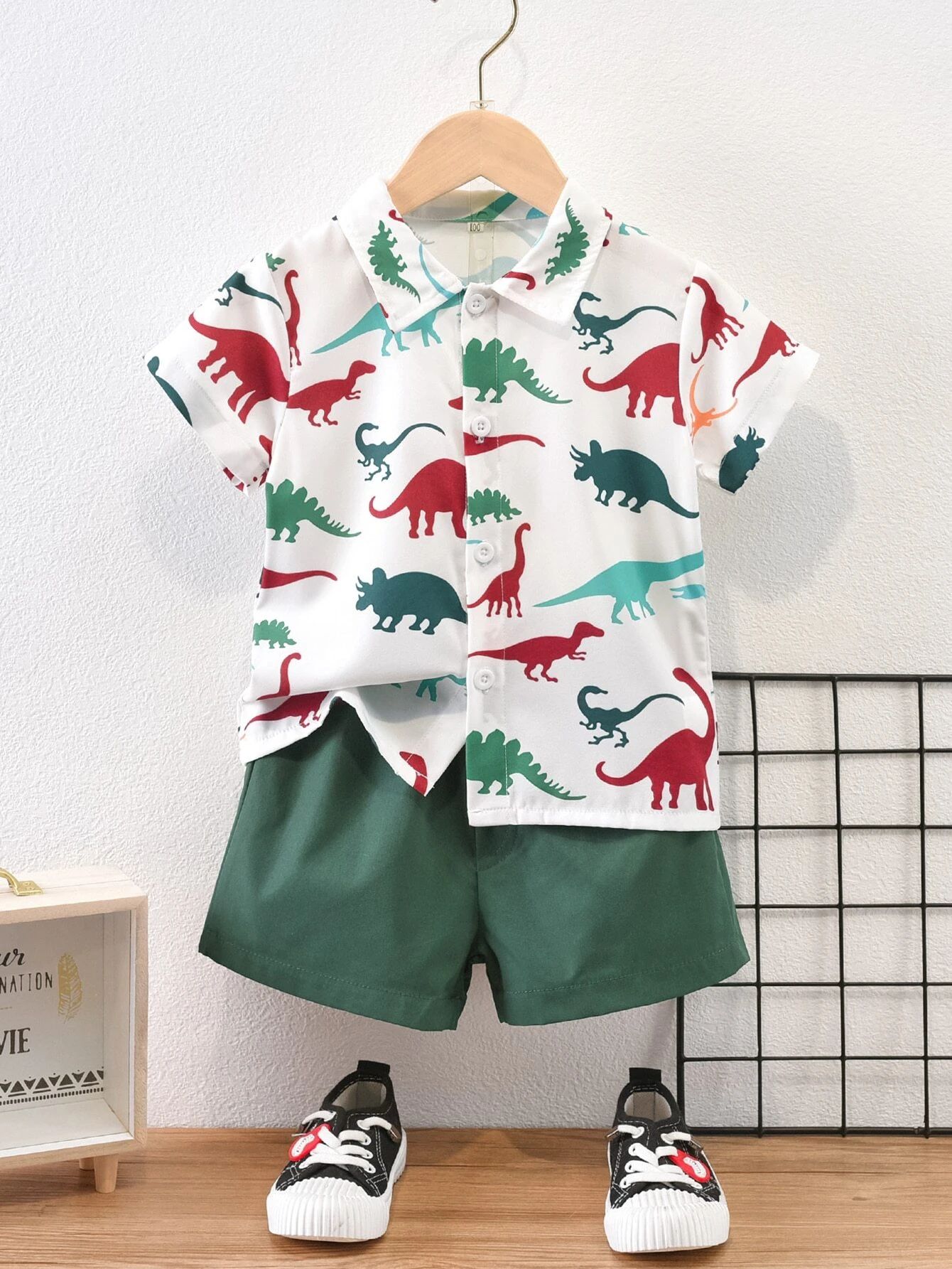 Toddler Boys Dinosaur Print Shirt & Shorts | SHEIN
