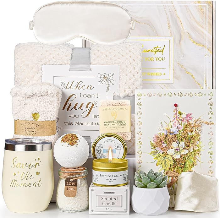 Self Care Gifts for Women: 11pcs Get Well Soon Gifts Basket, Ivory Relaxing Care Package After Su... | Amazon (US)