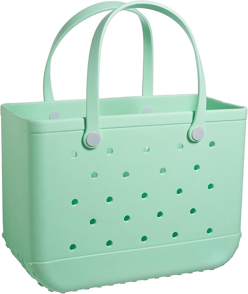 Rubber Beach Bag Waterproof EVA Portable Handbag Travel Bags with Holes Tote Bag for Beach Outdoor B | Amazon (US)