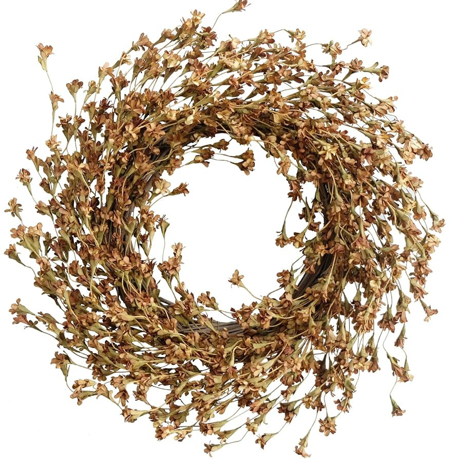 TEMPUS Fall Forsythia Wreath 20" Artificial Wreath for Front Door Hanging Wall Decoration Fall Ha... | Amazon (US)