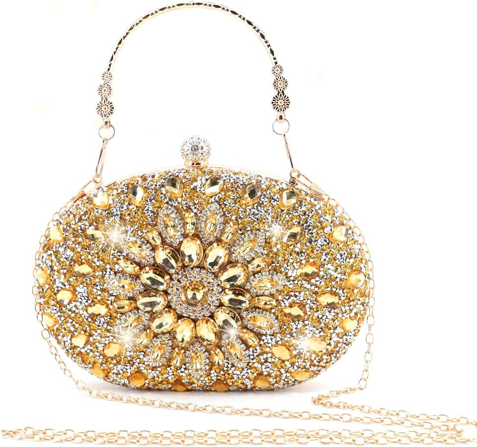 Crystal Clutch Purse Jeweled Purses Rhinestone Clutch for Women Bling Glitter Diamond Bag Purse E... | Amazon (US)