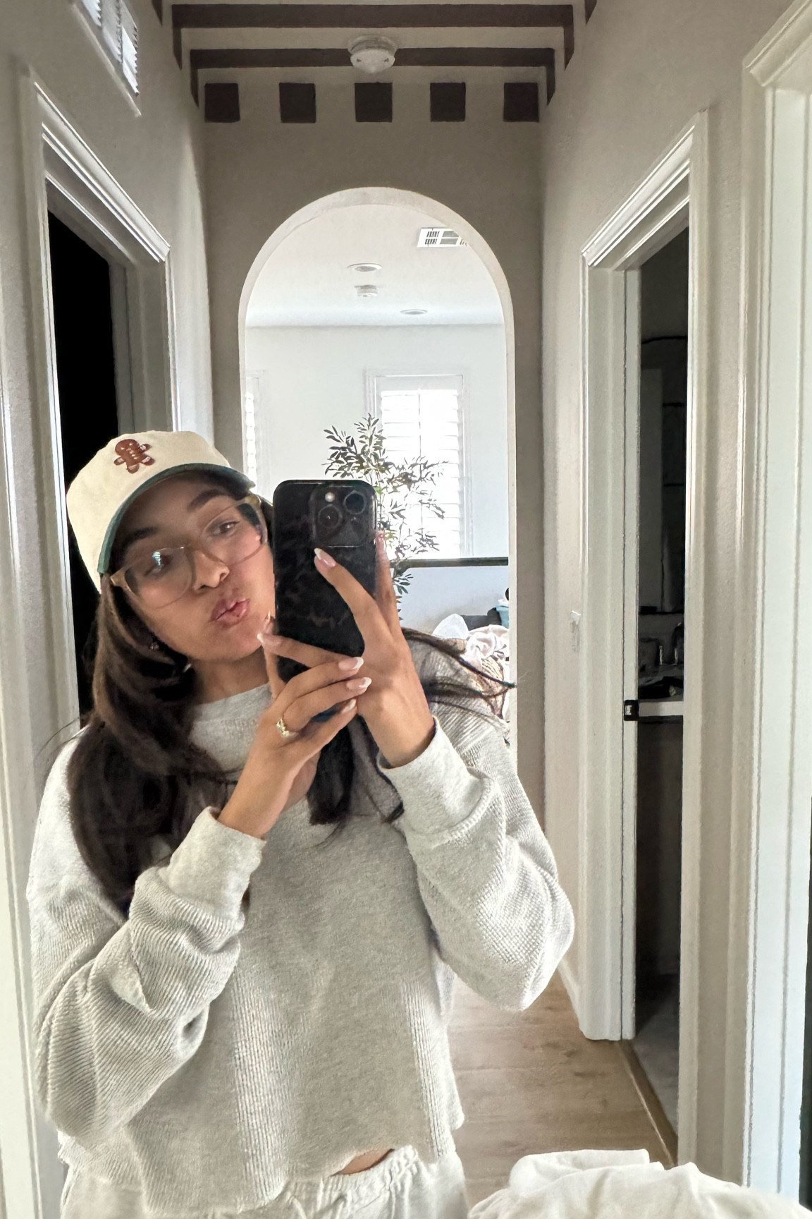 Cozy Outfit of the day 😗💅🏽 
Featuring my new cutie gingerbread hat from targetttt 
#targetfinds #ootd #cozyoutfit

#LTKFindsUnder50 #LTKHoliday