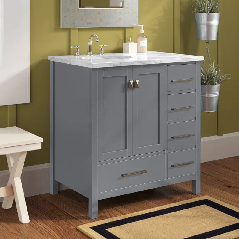 Broadview 32'' Free-standing Single Bathroom Vanity with Quartz Vanity Top | Wayfair North America