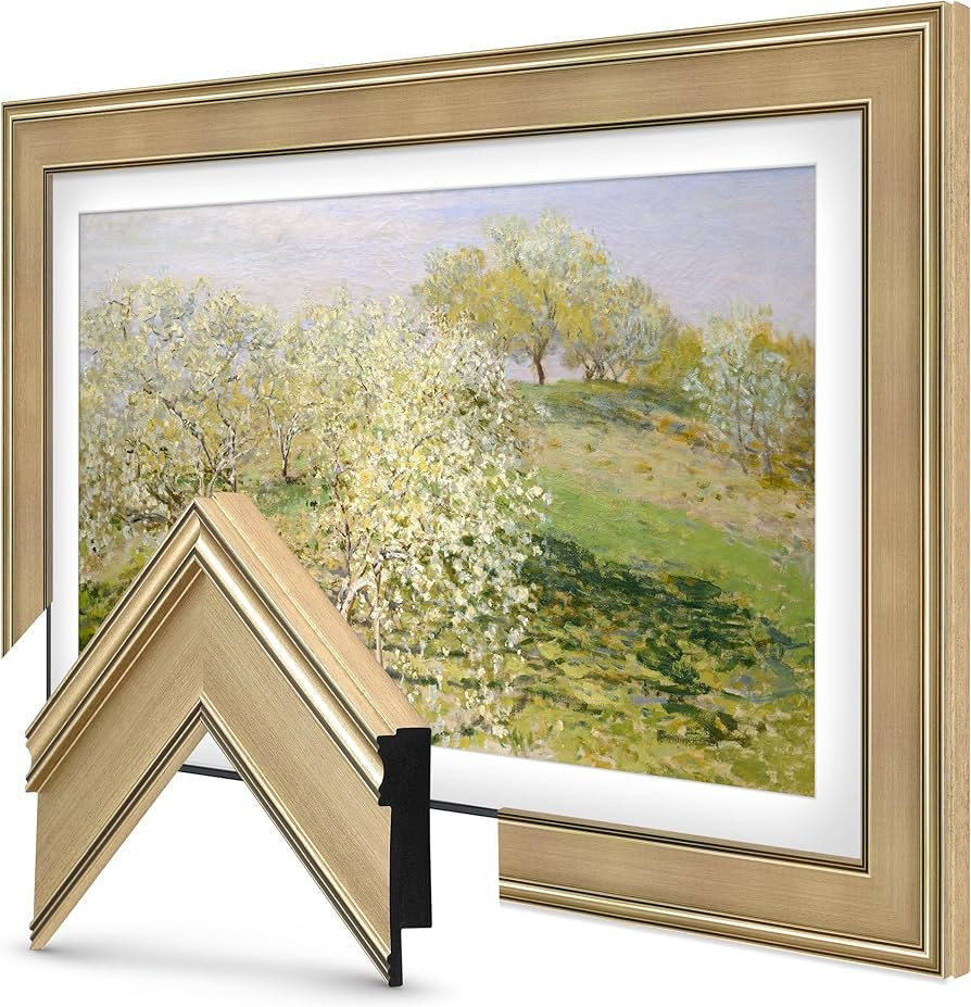 Champagne 3" Color Chip Premiere Deco TV Frame (32",43",50",55",65",75",85") Compatible ONLY with... | Amazon (US)