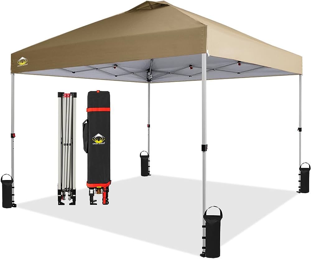 CROWN SHADES 10x10 Pop Up Canopy, Patented Center Lock One Push Tent Canopy, Newly Designed Stora... | Amazon (US)