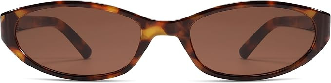 Retro Oval Sunglasses for Women Men Y2k Narrow Cat Eye Sunnies Skinny Shades AR82299 | Amazon (US)