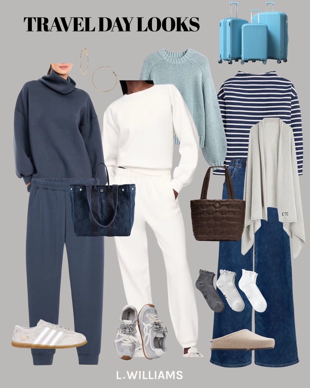 Some easy comfy travel day looks to re-create! 