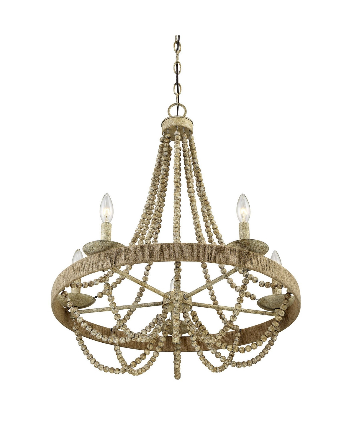 Meridian Lighting Rope and Beaded 5-Light Chandelier | Macys (US)