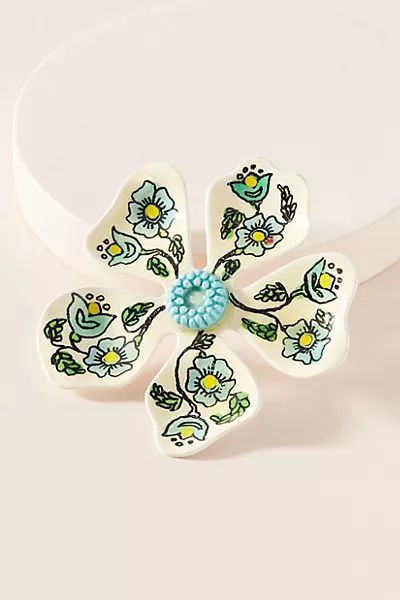 Josie Bruno Vintage Painted Floral Brooch | Anthropologie (US)