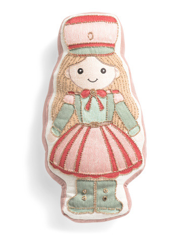 9.5x19 Beaded Ballerina Shaped Pillow | TJ Maxx