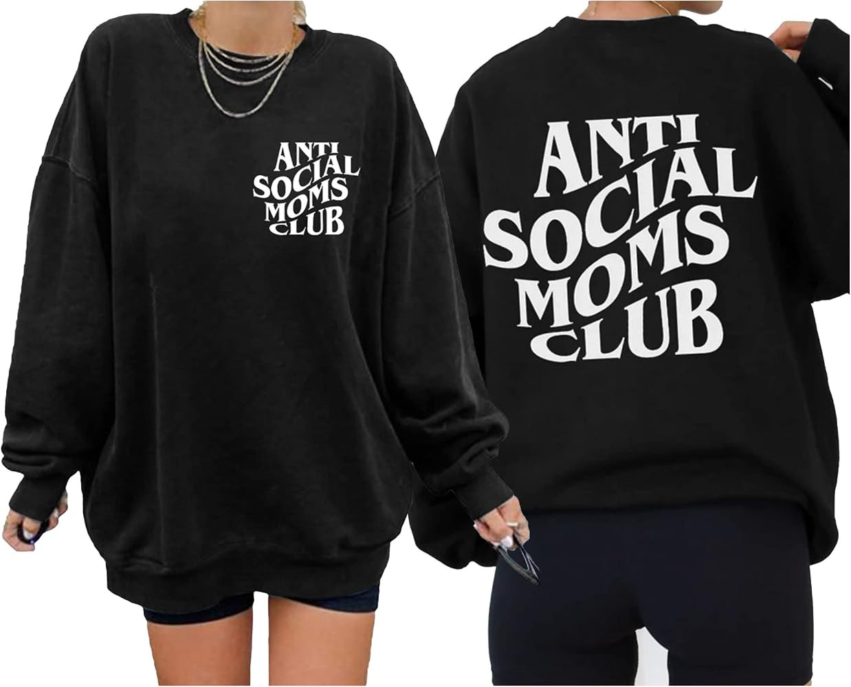 LOTUCY Crewneck Mama Sweatshirt Women Round Neck Casual Oversized Pullover Hoodies Long Sleeve Bl... | Amazon (US)